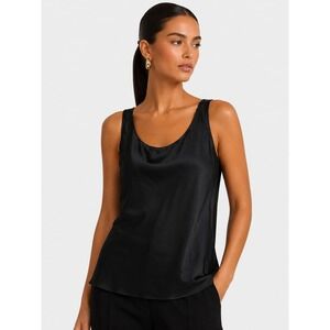 Lafayette 148 New York 100% Silk Black Tank Top Camisole Basic Size 18 XL